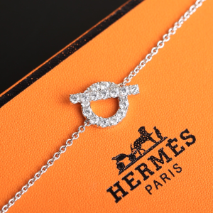Luxury Womens Jewelry Hermes Finesse Diamond Bracelets Silver A205PP190 AA150804