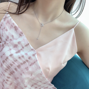 Luxury Womens Jewelry Hermes Finesse Diamond Necklace Silver A205PP200 AA150803