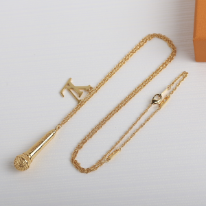 Louis Vuitton LV Sound Microphone Necklaces Gold 