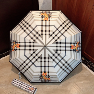 Burberry Deer Print Check Umbrella 