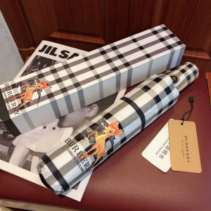 Luxury Womens Umbrella Burberry Deer Print Check Umbrella A190PP110 AA150777