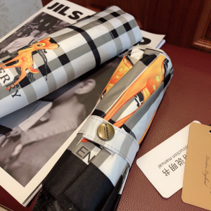 Luxury Womens Umbrella Burberry Deer Print Check Umbrella A190PP110 AA150777