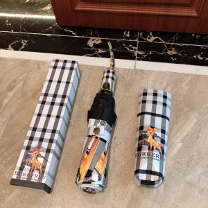 Luxury Womens Umbrella Burberry Deer Print Check Umbrella A190PP110 AA150777