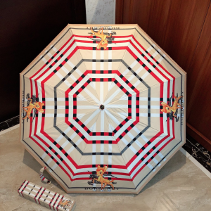 Burberry Deer Print Check Umbrella 