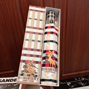 Luxury Womens Umbrella Burberry Deer Print Check Umbrella A190PP110 AA150779