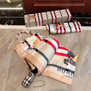 Luxury Womens Umbrella Burberry Deer Print Check Umbrella A190PP110 AA150779