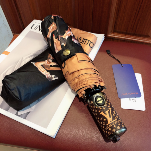 Luxury Womens Umbrella Louis Vuitton LV Monogram Umbrella Black A190PP110 AA150780