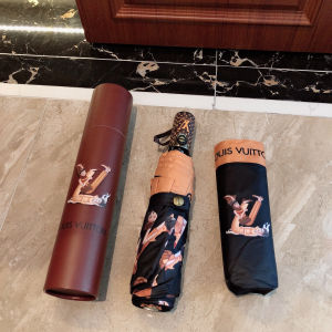 Luxury Womens Umbrella Louis Vuitton LV Monogram Umbrella Black A190PP110 AA150780