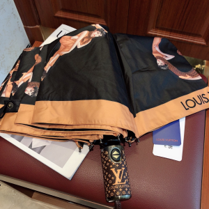 Luxury Womens Umbrella Louis Vuitton LV Monogram Umbrella Black A190PP110 AA150780
