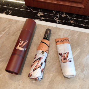 Luxury Womens Umbrella Louis Vuitton LV Monogram Umbrella White A190PP110 AA150781