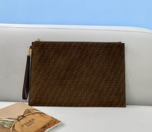 Fendi FF Jacquard Pouch Clutch Bag 8362L