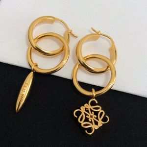 Luxury Womens Jewelry Loewe Anagram Asymmetric Earrings A39PP148 AA150909