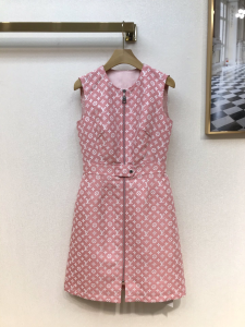 Luxury Womens Clothing Louis Vuitton Monogram Pink Dress SMLXL A154PP580 AA151280