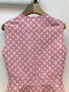 Luxury Womens Clothing Louis Vuitton Monogram Pink Dress SMLXL A154PP580 AA151280