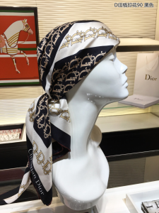 Luxury Womens Scarf Dior Silk Scarf Black 90x90CM A151PP200 AA151137