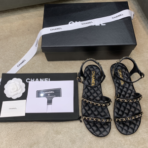 Luxury Womens Shoes Chanel 2021SS Chain Sandal in Black 35 To 40 A151PP460 AA151223