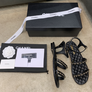 Luxury Womens Shoes Chanel 2021SS Chain Sandal in Black 35 To 40 A151PP460 AA151223