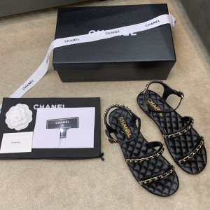 Luxury Womens Shoes Chanel 2021SS Chain Sandal in Black 35 To 40 A151PP460 AA151223