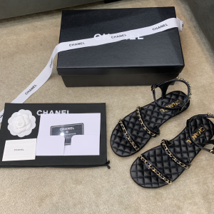 Luxury Womens Shoes Chanel 2021SS Chain Sandal in Black 35 To 40 A151PP460 AA151223