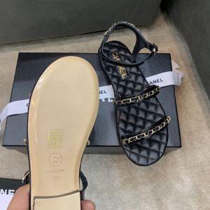 Luxury Womens Shoes Chanel 2021SS Chain Sandal in Black 35 To 40 A151PP460 AA151223