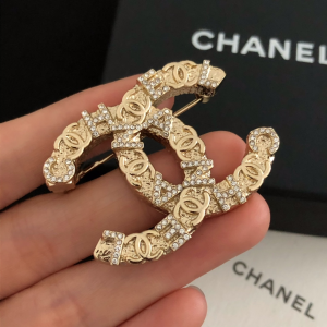 Chanel Gold Multi CC Brooch 