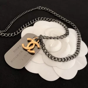 Chanel Vintage Tag CC Pendant Necklace 