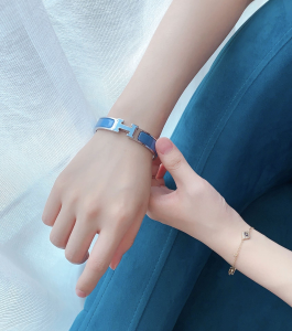 Luxury Womens Jewelry Hermes Clic H Bracelets Blue A205PP260 AA151373