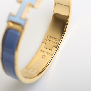 Luxury Womens Jewelry Hermes Clic H Bracelets Blue A205PP260 AA151373