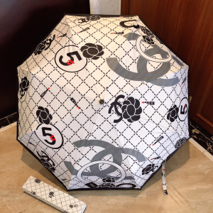 Chanel CC NO5 Camellia Umbrella White 