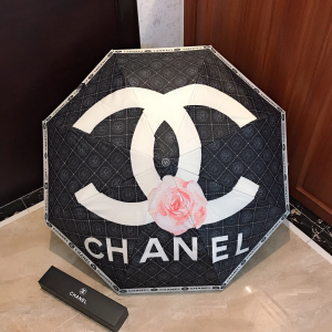 Chanel Large CC Logo Umbrella Black 