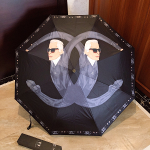 Chanel Large CC Logo Umbrella Black 