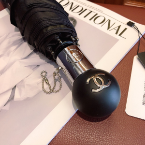 Luxury Womens Umbrella Chanel Large CC Logo Umbrella in Black A190PP115 AA151320