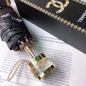 Luxury Womens Umbrella Chanel Large CC Logo Umbrella in Black A190PP115 AA151321