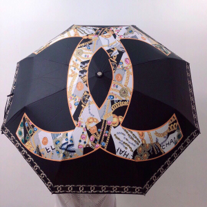 Chanel Large CC Logo Umbrella Black 