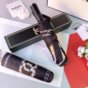 Luxury Womens Umbrella Chanel Large CC Logo Umbrella in Black A190PP115 AA151325