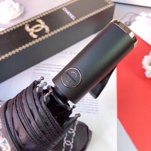 Luxury Womens Umbrella Chanel Large CC Logo Umbrella in Black A190PP115 AA151325