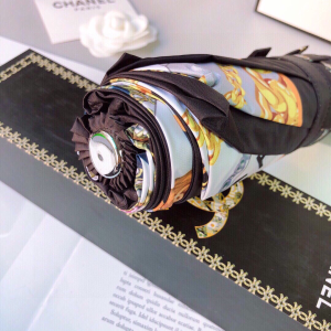 Luxury Womens Umbrella Chanel Large CC Logo Umbrella in Black A190PP115 AA151325