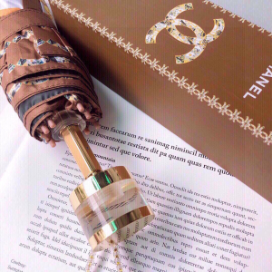 Luxury Womens Umbrella Chanel Large CC Logo Umbrella in Brown A190PP115 AA151323