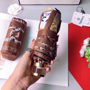 Luxury Womens Umbrella Chanel Large CC Logo Umbrella in Brown A190PP115 AA151323