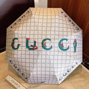 Gucci Logo Print Umbrella Beige 