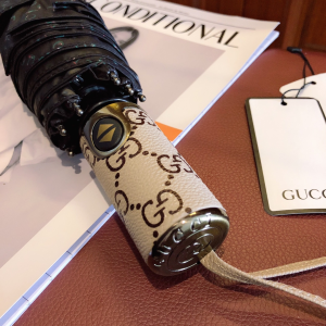 Luxury Womens Umbrella Gucci Logo Print Umbrella in Black A190PP115 AA151316