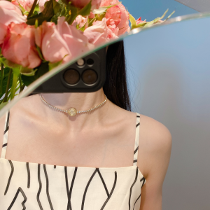 Luxury Womens Jewelry Chanel Choker Crystal Round Necklace A152PP130 AA151844