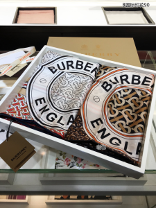 Luxury Womens Scarf Burberry Monogram B Silk Scarf Brown 90x90CM A151PP180 AA151690