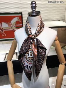 Luxury Womens Scarf Burberry Monogram B Silk Scarf Brown 90x90CM A151PP180 AA151690