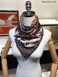 Luxury Womens Scarf Burberry Monogram B Silk Scarf Brown 90x90CM A151PP180 AA151690