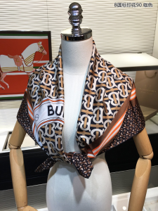 Luxury Womens Scarf Burberry Monogram B Silk Scarf Brown 90x90CM A151PP180 AA151690