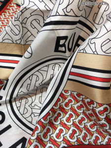 Luxury Womens Scarf Burberry Monogram B Silk Scarf Red 90x90CM A151PP180 AA151691