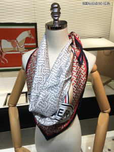 Luxury Womens Scarf Burberry Monogram B Silk Scarf Red 90x90CM A151PP180 AA151691