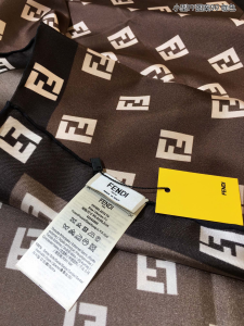 Luxury Womens Scarf Fendi Roma Square Silk Scarf Brown 90x90CM A151PP200 AA151684