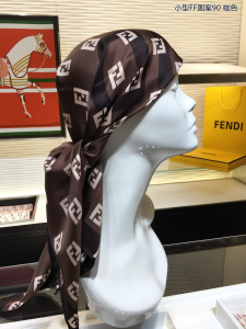 Luxury Womens Scarf Fendi Roma Square Silk Scarf Brown 90x90CM A151PP200 AA151684
